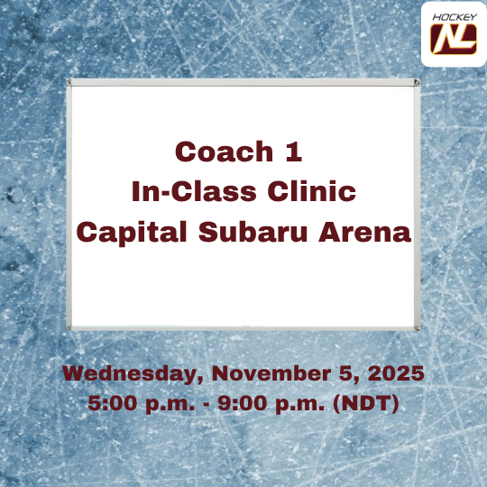 🏒 Coach 1 – Mandatory In-Class Clinic 🏒
🗓️ Nov 5, 2025 | 5 PM - 9 PM (NDT)
📍 Capital Subaru Arena, St. John’s, NL
Enhance your coaching! Must have completed Hockey Canada Coach 1 – Learning Lab. Bring on-ice gear &amp; workbook.

Click here to register: hockeynl.ca/coach-1-mandat…