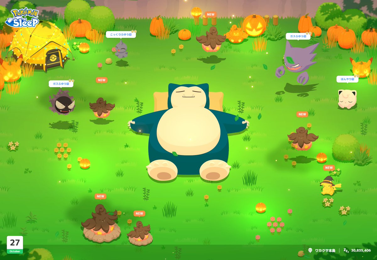 #ポケモンスリープ 
いっぱい浮いててお祭り感
左下がかわいい