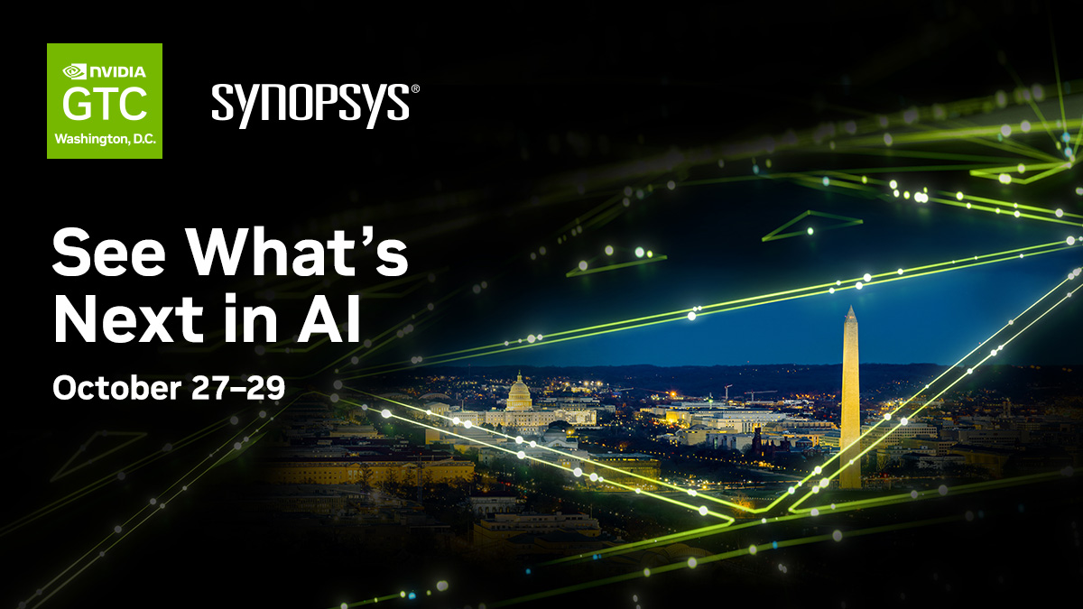 Synopsys's tweet image. We&apos;re headed to Washington, D.C. for #NVIDIAGTC! Learn how GPU-accelerated simulation, AI &amp;amp; silicon design are empowering innovators to move rapidly &amp;amp; efficiently from silicon to systems:
bit.ly/47FY9td

📍 Booth 252 | Walter E. Washington Convention Center