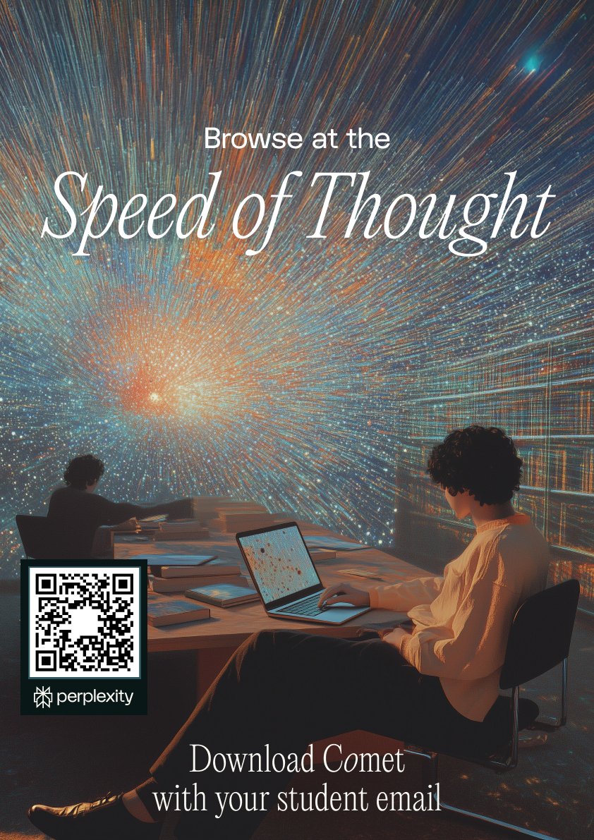 PranavRaja77327's tweet image. 🚀 Join the Comet trend!  
Scan the QR code and get a faster, smarter, student-friendly browser experience 🌐✨  
Be part of the next-gen browsing revolution 🔗 
 
#CometBrowser #SmartBrowsing #StudentTools #TechForStudents #AdFreeExperience #NextGenBrowser #CometOnTheGo