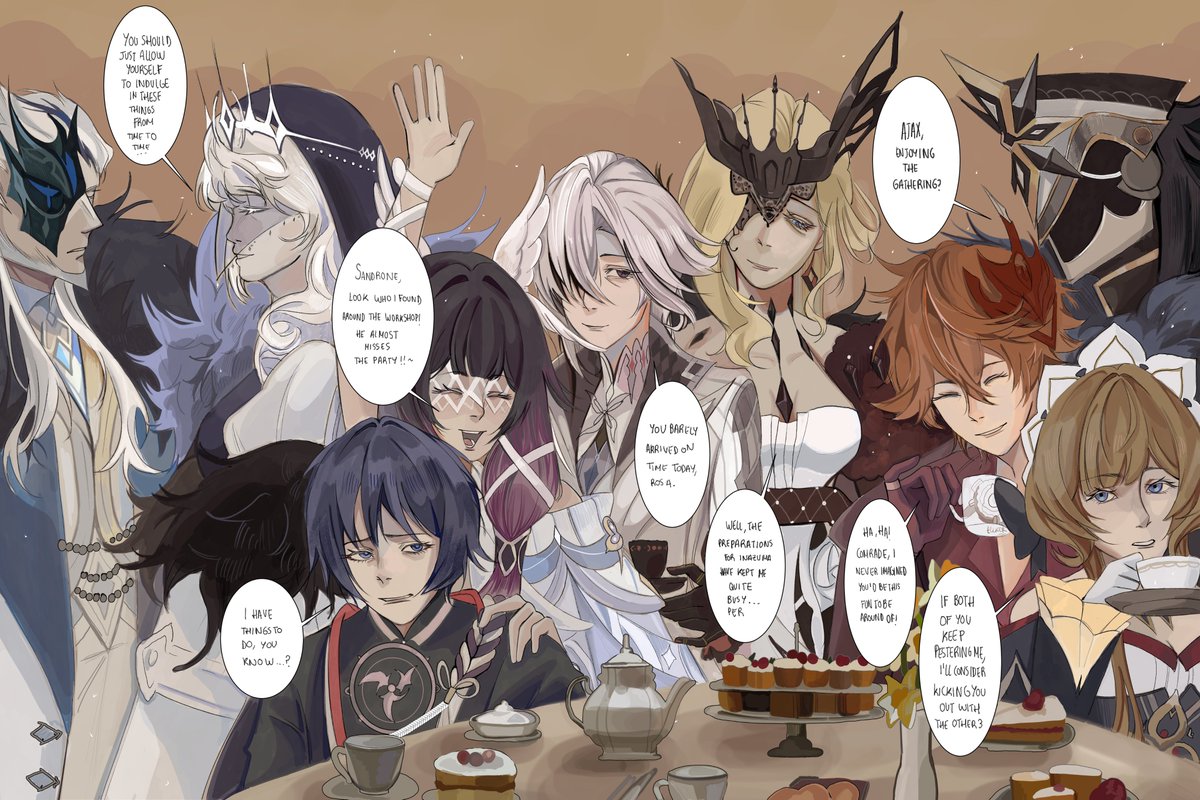 Fatui tea party (Part 1/5?)
A bit rushed, I wanted it to look like a warm, bad family picture