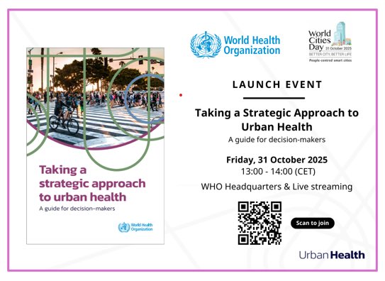 etiennekrug's tweet photo. Join us on #WorldCitiesDay for launch of @WHO’s new guide on #UrbanHealth, which will provide a structured framework to help governments and partners tackle complex health challenges in urban environments. https://t.co/IXCGXkUO6M https://t.co/gQG24OyO0A