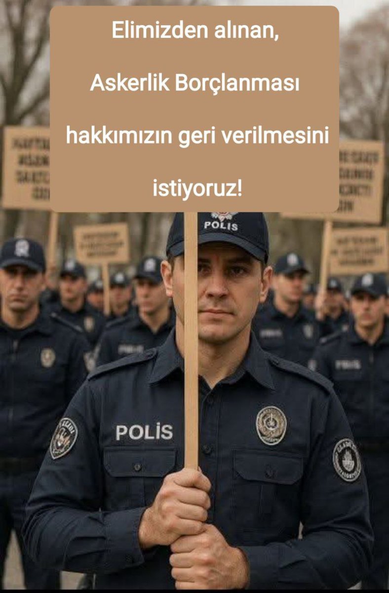 İyi akşamlar
Asker ve Polisler olarak bizde bu Vatan için Askerlik yaptık ve ücretini de ödeyip borçlandık.
Tüm çalışanlara Askerlik borçlanması ile emeklilik hakkı verildi, bize neden verilmiyor.
#AskerlikBorçlanmasınaAdalet istiyoruz.
#MilletinSesi ne kulak verilsin.