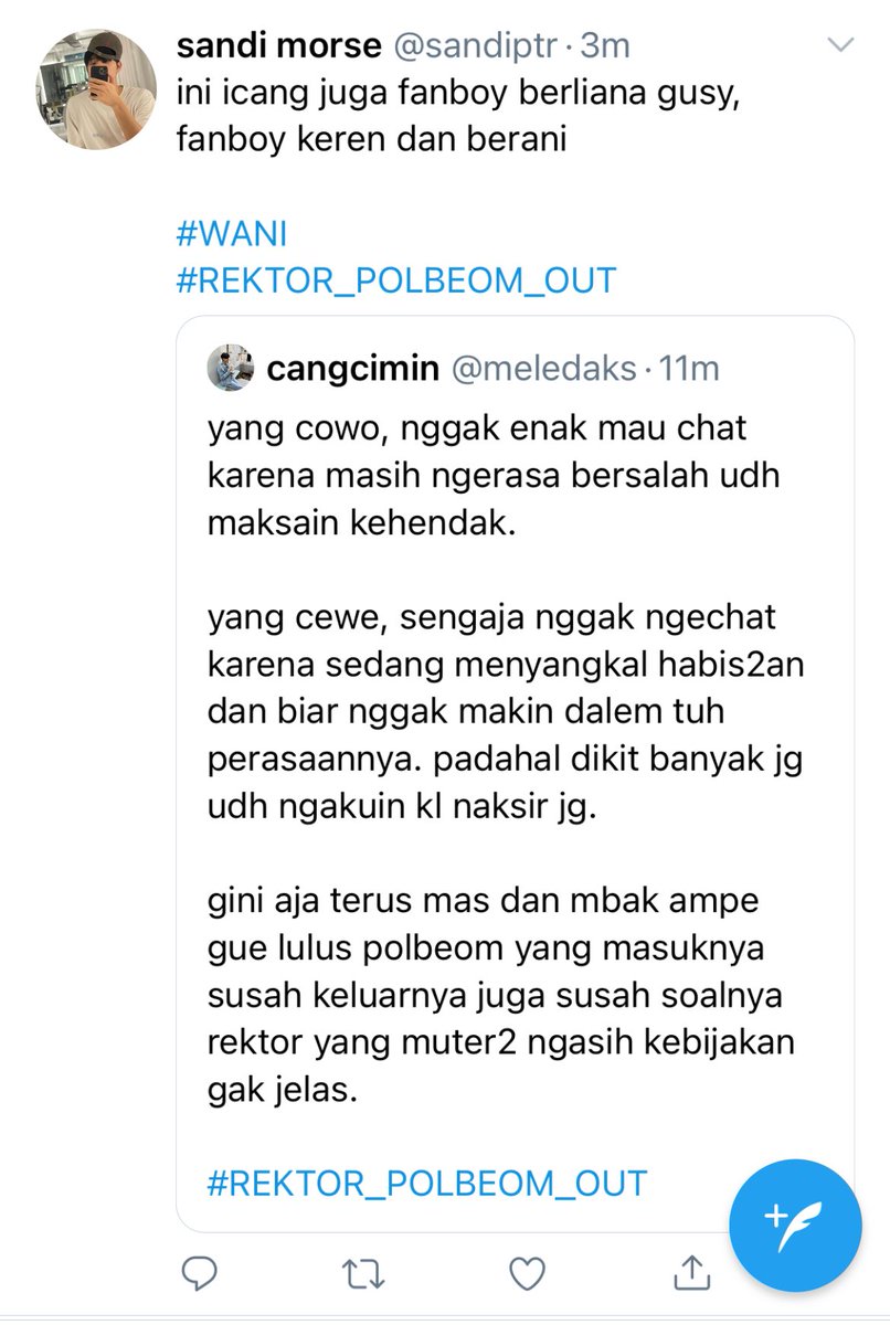 weuraiteurss's tweet photo. icang icang, masalah percintaan mas lo dibaca satu kampus cangg segala bawa2 hestek rektor out https://t.co/xIItFw2RPO
