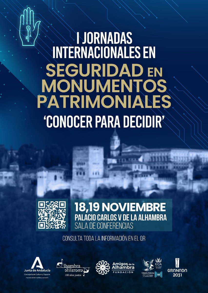 AsoOloriz's tweet photo. I CONGRESO SOBRE SEGURIDAD EN MONUMENTOS PATRIMONIALES

🗓️18 y 19 de noviembre
📍Sala de Conferencias del Palacio Carlos V 

👀¿Estás interesado en ir? Háblanos al siguiente correo y, desde la Asociación, te reservamos plaza para que puedas ir gratis:
asociacionoloriz@gmail.com https://t.co/NdmIQHKX2d
