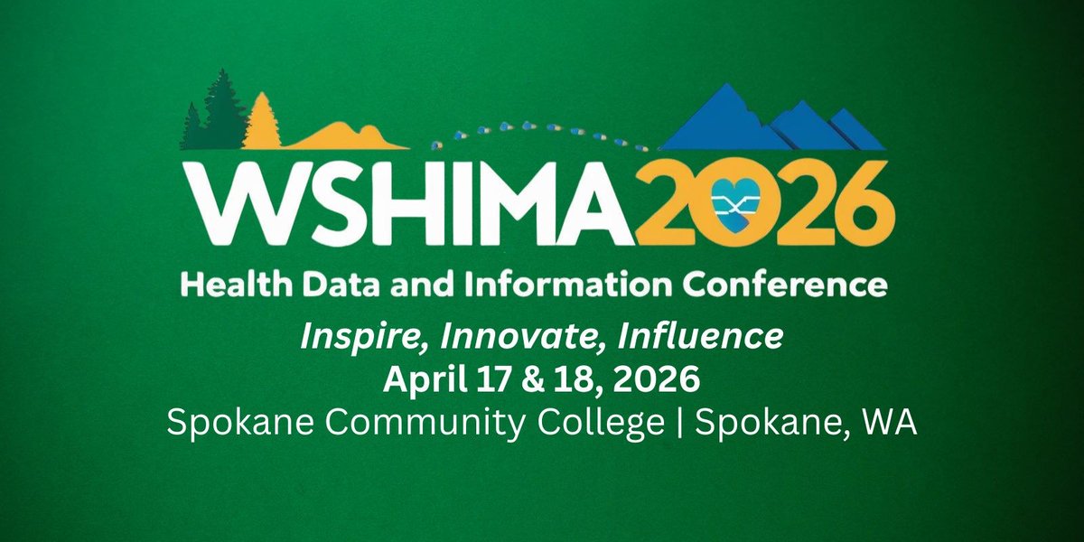 WSHIMAResources's tweet image. The 2026 #WSHIMA Annual Meeting is set for April 17–18 at Spokane Community College!

Join HIM pros from across Washington for two days of education &amp;amp; networking.
Details 👉 champ.ly/KKeA323G

#HealthInformation #HIMCommunity