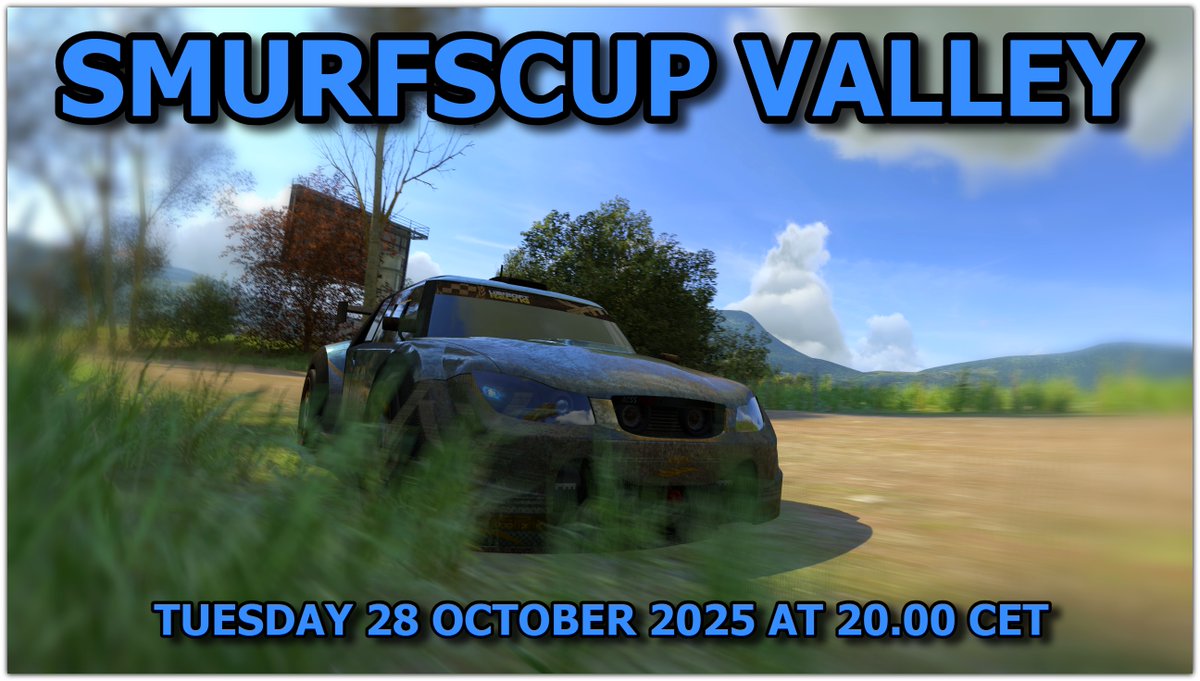 Smurfscup Valley this tuesday 28-10-2025 at 20.00 CET
More info about this Smurfscup at smurfen.nu/valley