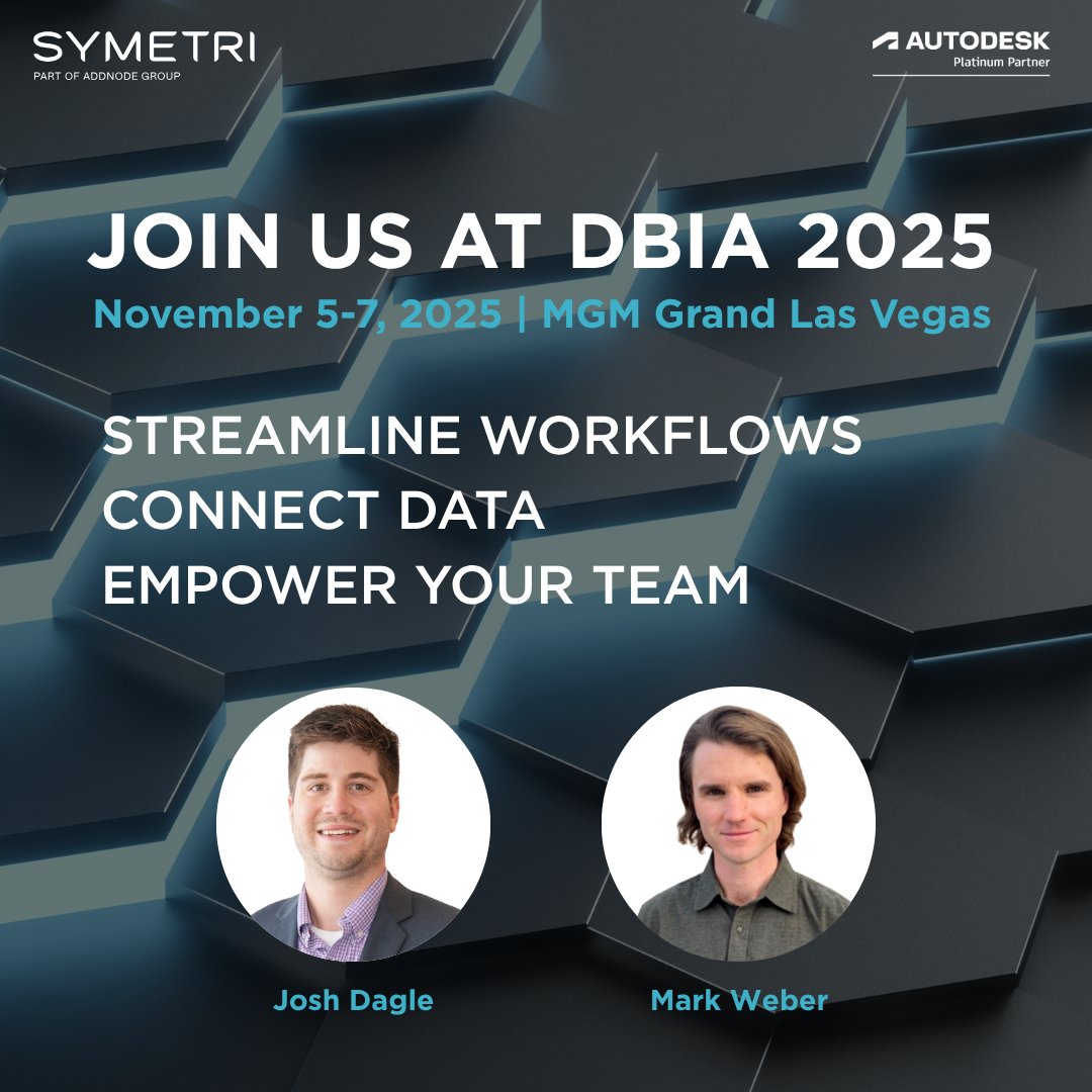We're headed to Las Vegas for the Design-Build Conference and Expo of the year! 

We will be at Symetri's Booth, #326, ready to help empower you and your team with the leading-edge tech and solutions to work smarter. 

Learn more: bit.ly/42k5JqC