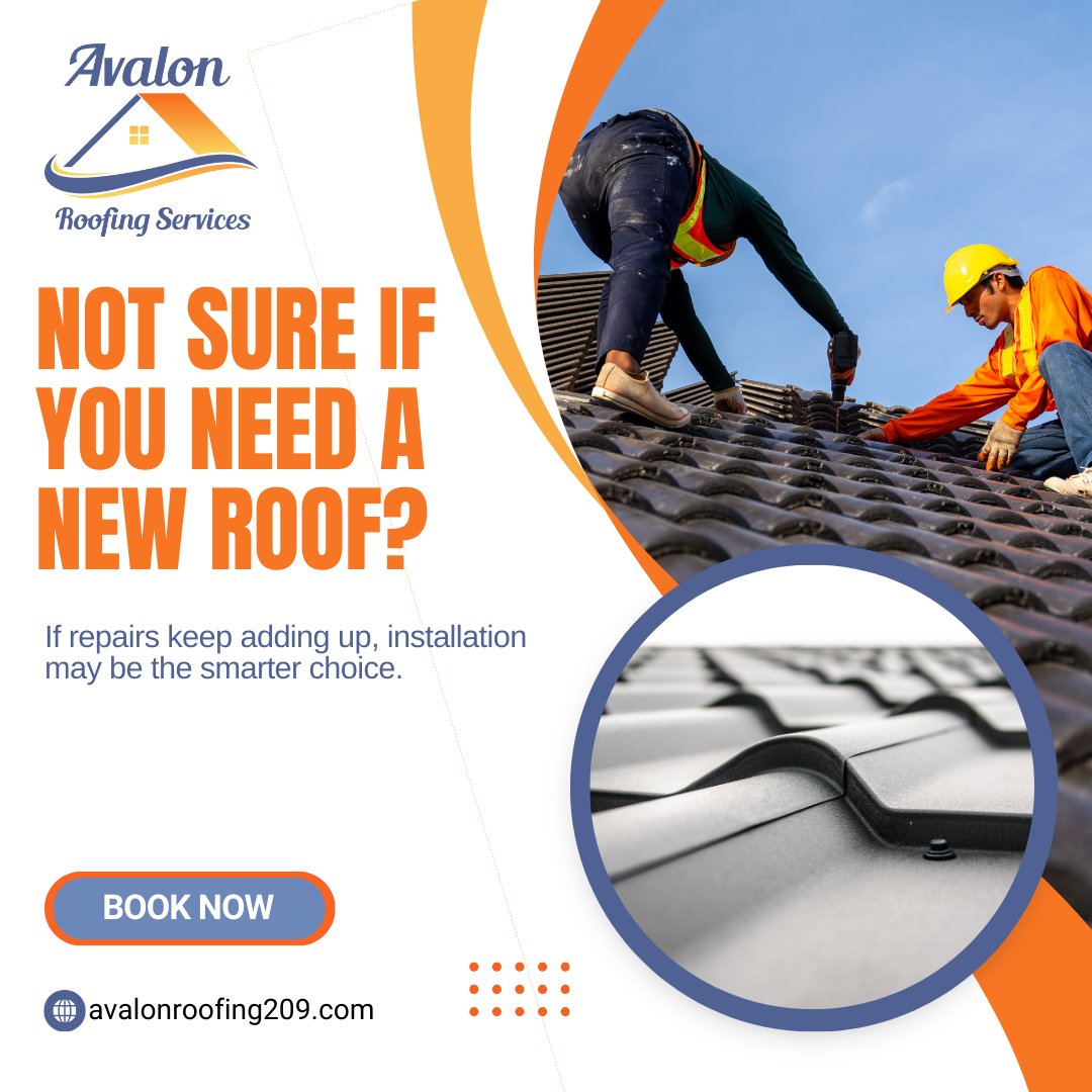 avalonroofing_'s tweet photo. Not sure if you need a new roof? 

If repairs keep adding up, installation may be the smarter choice. 

Let us help you decide 

     👉 https://t.co/5E7K7c7CPg

#RoofReplacement #RoofInstallation #RoofingAdvice https://t.co/OnGGeKYx4W