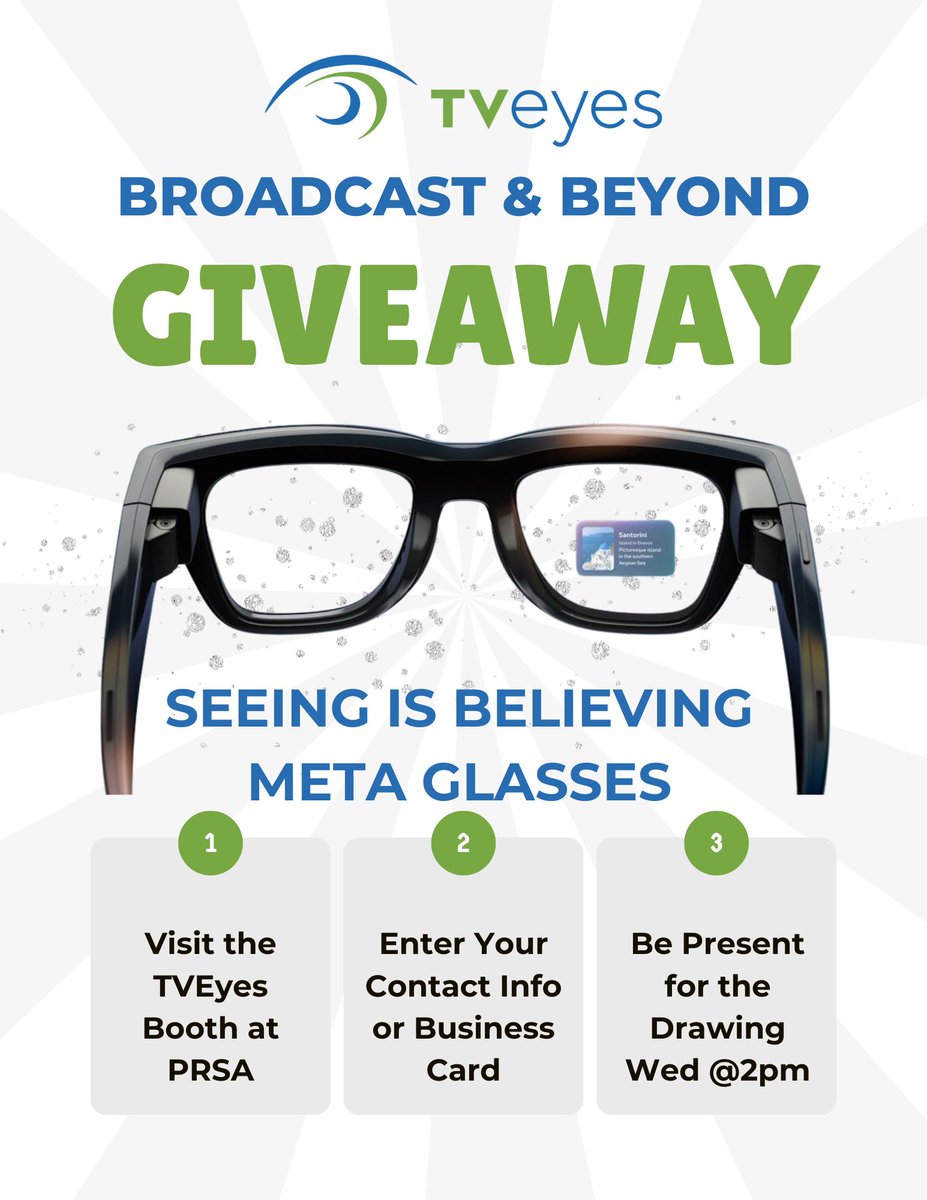 TVEyesInc's tweet image. 🎉 We’re heading to #PRSAICON!

Stop by booth #316 to see how real-time media monitoring and insights can power your PR strategy with data-driven precision across television, podcasts, radio, and more. Plus, *see* what special giveaway you could win 😎