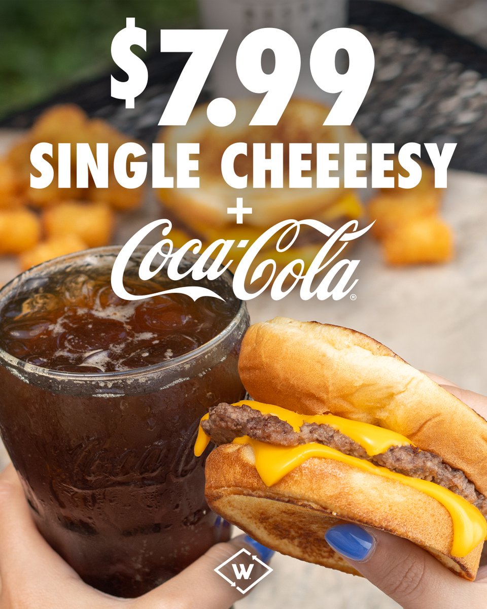 waybackburgers's tweet image. Get our Single Cheeeesy Burger and a 22oz Coca-Cola®  for just $7.99. Available for a short time in the “Limited Time Only” category. Add the $7.99 Deal to your cart before it’s gone. 
*See terms: waybackburgers.com/terms-national…