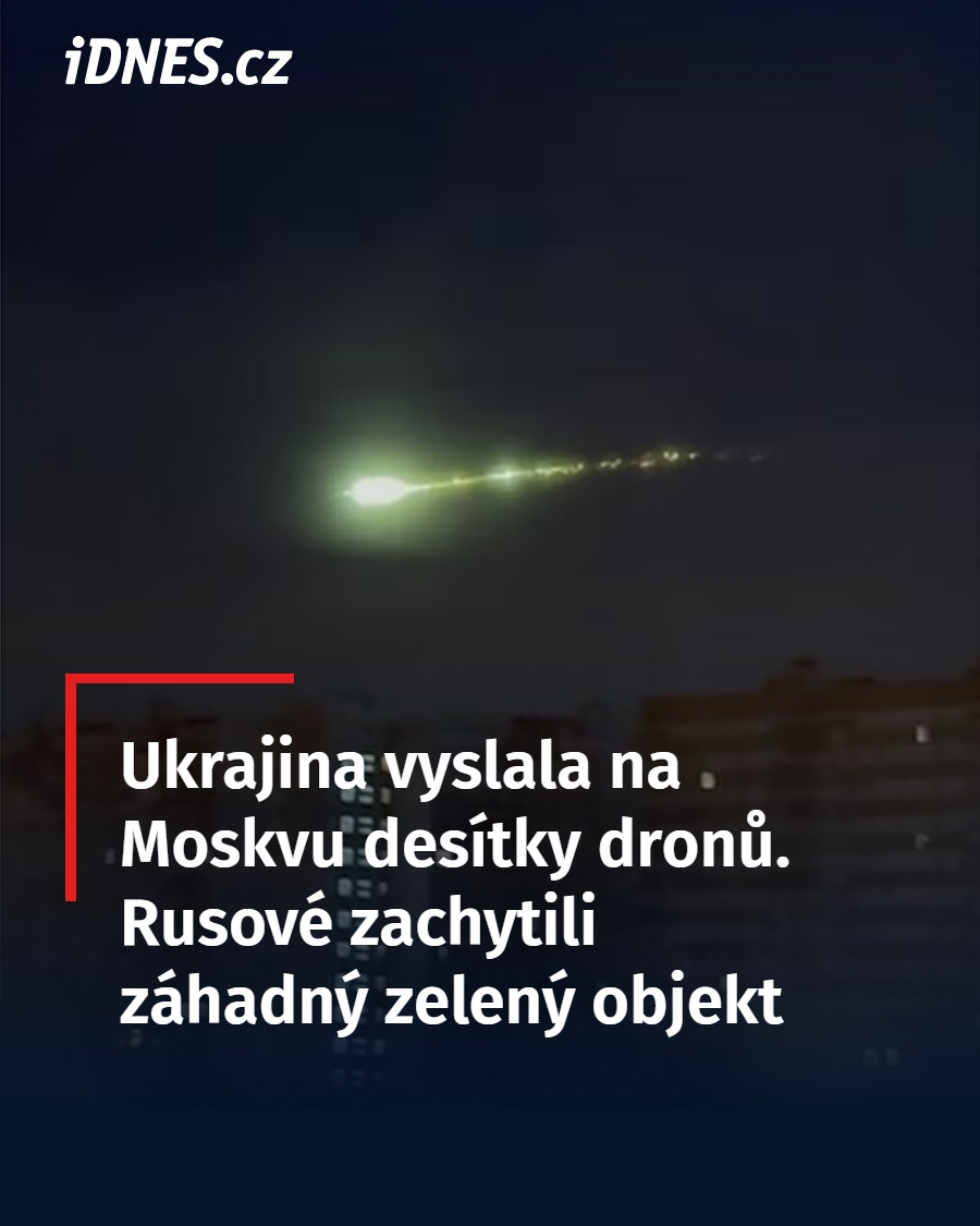 Rusko v noci na pondělí zlikvidovalo 193 ukrajinských dronů, z nichž více než tři desítky mířily na Moskvu, prohlásil starosta ruské metropole Sergej Sobjanin. Rusové nad Moskvou během útoku natočili neznámý zelený objekt.

👉 idnes.cz/zpravy/zahrani…