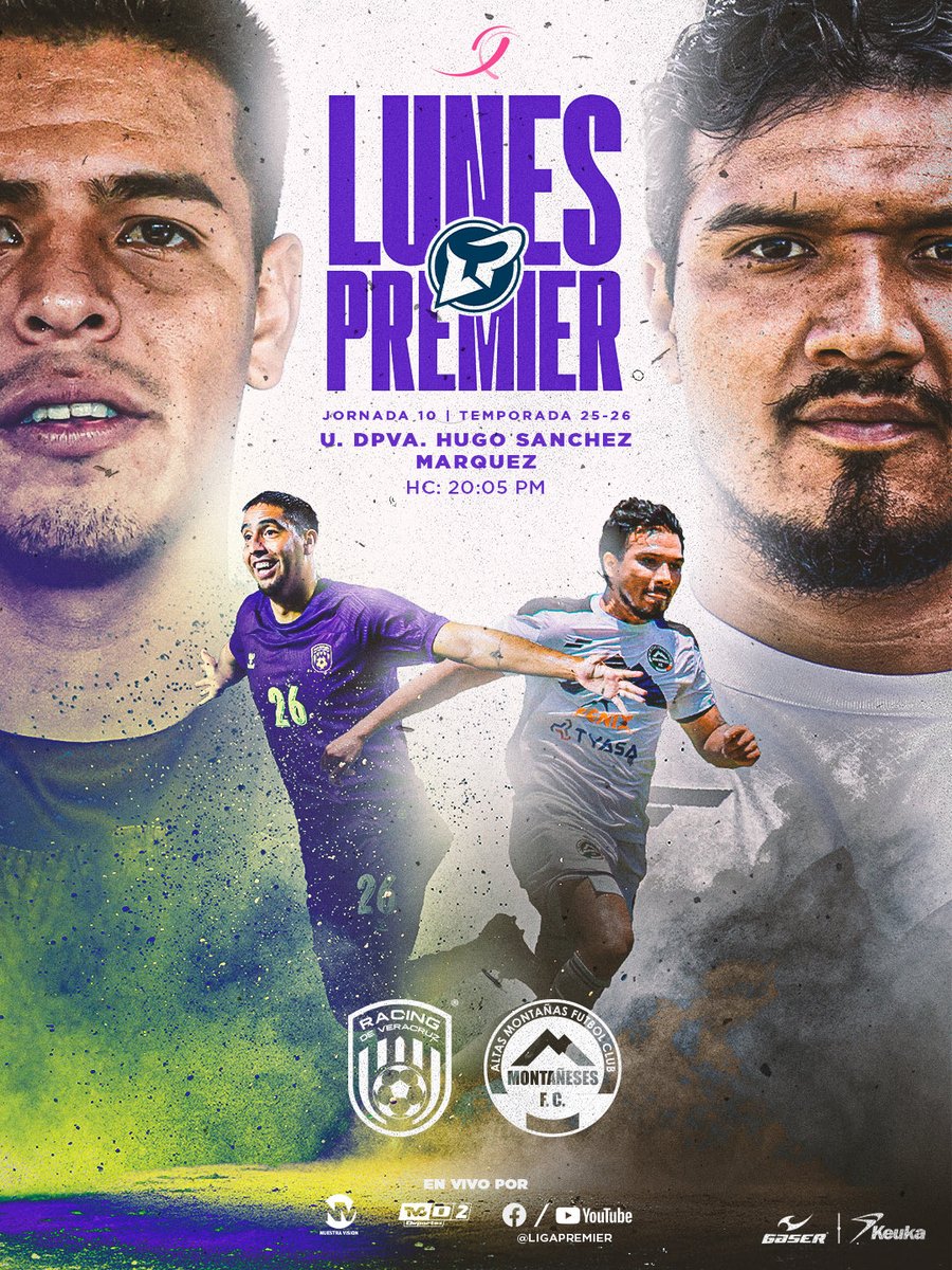 ⚽🔥 ¡Noche de Lunes PREMIER! 
Está noche se prende el puerto con el Racing de Veracruz vs Montañeses FC 💥

¿Quién se lleva los tres puntos esta noche? 👀

#LigaPremierFMF #ElFutbolEsHonesto #ElFutbolEsVerdadero