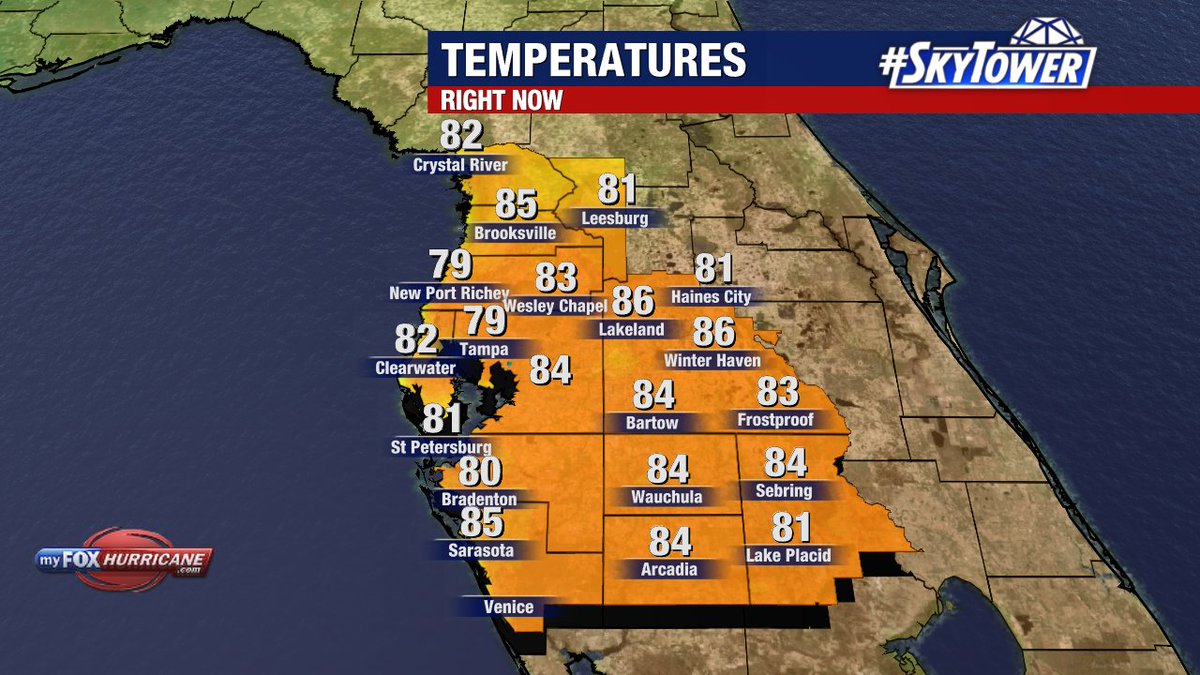 Here are your lunch time temperatures around the area.
