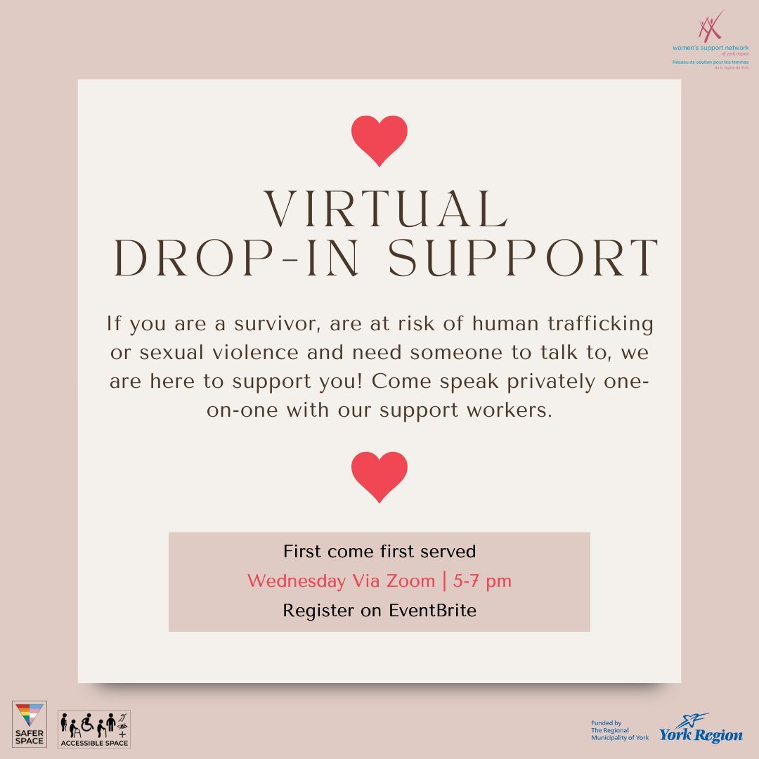 WSNYorkRegion's tweet image. If you need someone to talk to, we are here. Register: buff.ly/GwGp7RG 

#DropIn #VirtualSupport #Support #Online #WomenandFemme #Survivors #Wellness #YorkRegion #WeBelieveSurvivors