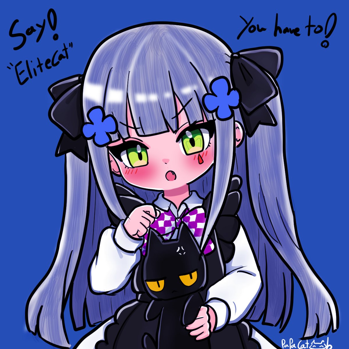 #Klukai #GirlsFrontline #소녀전선 #ドルフロ #少女前线 #HK416 #GirlsFrontline2Exilium 

Here’s little Klukai, trying to get a cat to talk! I really miss this younger side of her.