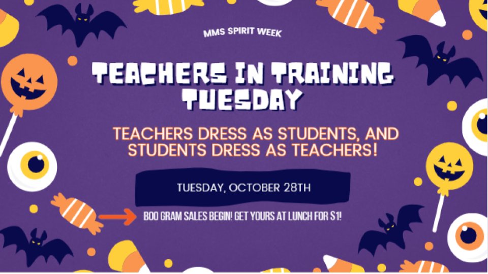 👩‍🏫✨ Tuesday is all about Role Reversal Fun! 🎉 Students will dress up as teachers, and teachers will channel their inner students! Let's see those creative costumes! Who are you dressing as? #TeachersInTraining #SpiritWeek #TrojanNation