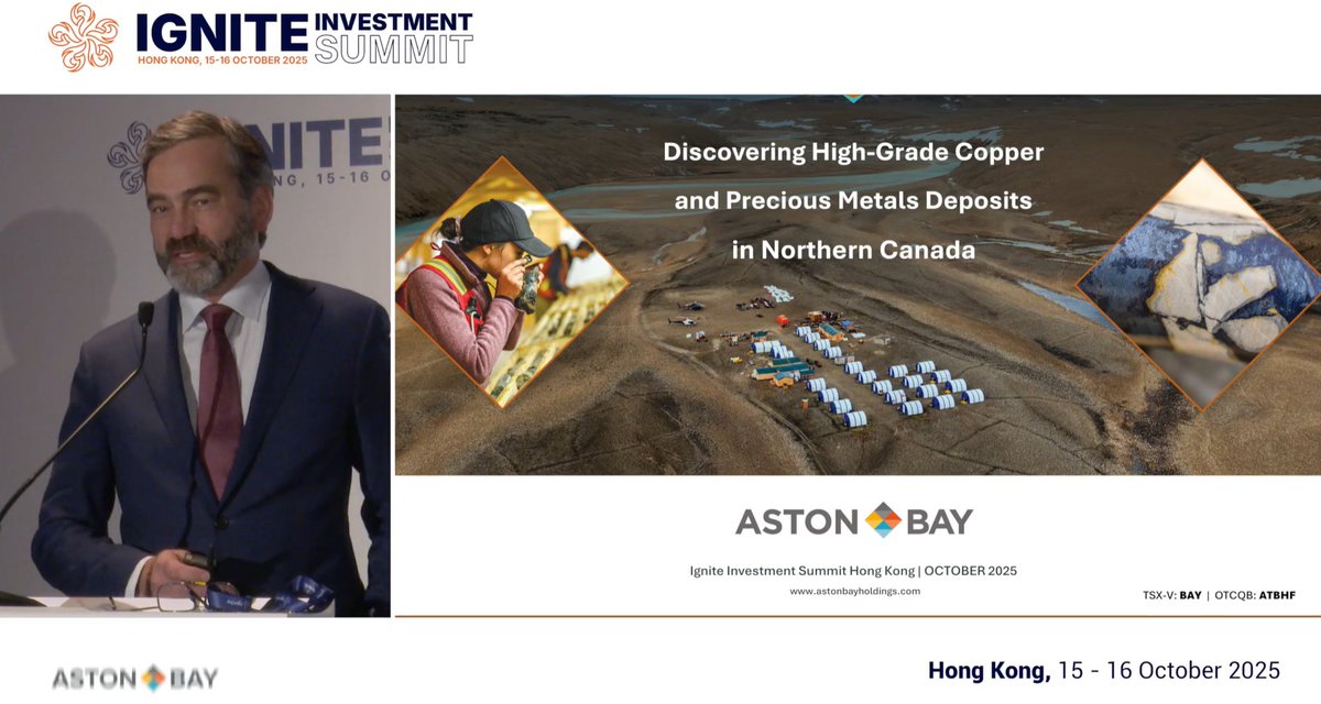 AstonBayCuAu's tweet photo. #Watch: Tom Ullrich, CEO of Aston Bay, presenting at the Ignite Investment Summit. https://t.co/rN5LQrX1OQ
$BAY.v #Exploration #Copper #StormProject #EpworthProject https://t.co/Gs7ko0mpH3