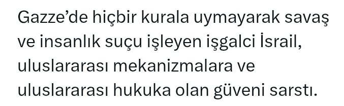 Bakan bey,
İsrail'i her konuda eleştirebiliriz, söylediklerimiz yetersiz de kalır.
Bir tek konu var ki onu ne siz, ne de bulunduğunuz yönetimin eleştirme hakkı yoktur

*Hukuka olan güveni sarsmak!*

Son bir haftada yaşadıklarımız bile, sizi bunu söylemekten men eder.
<a href="/yilmaztunc/">Yılmaz TUNÇ</a>