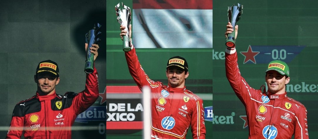 lewis_cl16's tweet photo. 3 consecutive podiums around Mexico for Charles 💪

Same signature forced smile each time because it wasn’t P1. 🔥 https://t.co/PpsXMMNLje