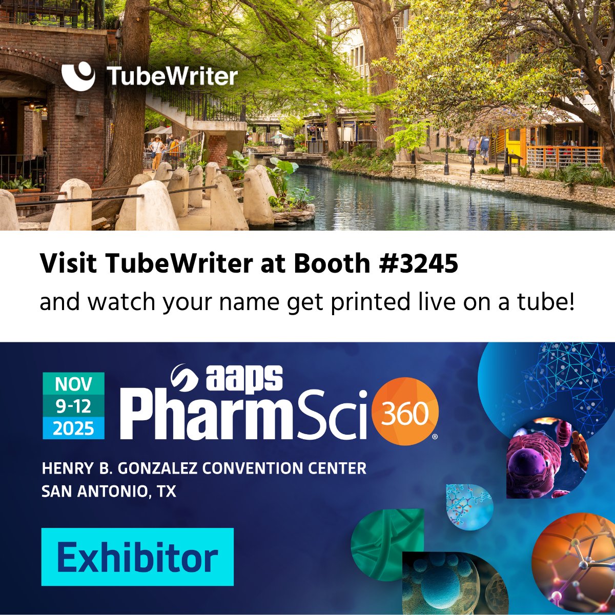 TubeWriter's tweet photo. The TubeWriter team is heading to San Antonio for AAPS PharmaSci 360!
Stop by Booth #3245 to see how we help pharma labs label faster, more accurately, and more durably—so teams can focus on what matters most: science. #AAPS2025 https://t.co/MxlOlwjR4V