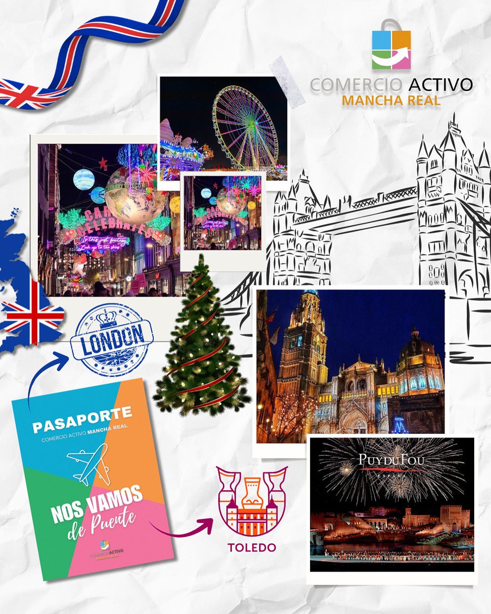 Solo quedan 5 días para completar tu pasaporte y ganar un viaje mágico 🎄✈️

🎡 Londres y su Winter Wonderland
🛡️ Toledo y el espectáculo Puy du Fou

💫 Empieza la Navidad viajando por todo lo alto.

📍 ¡Corre! Tienes hasta el 31 de octubre.

#ComercioActivo #ManchaReal