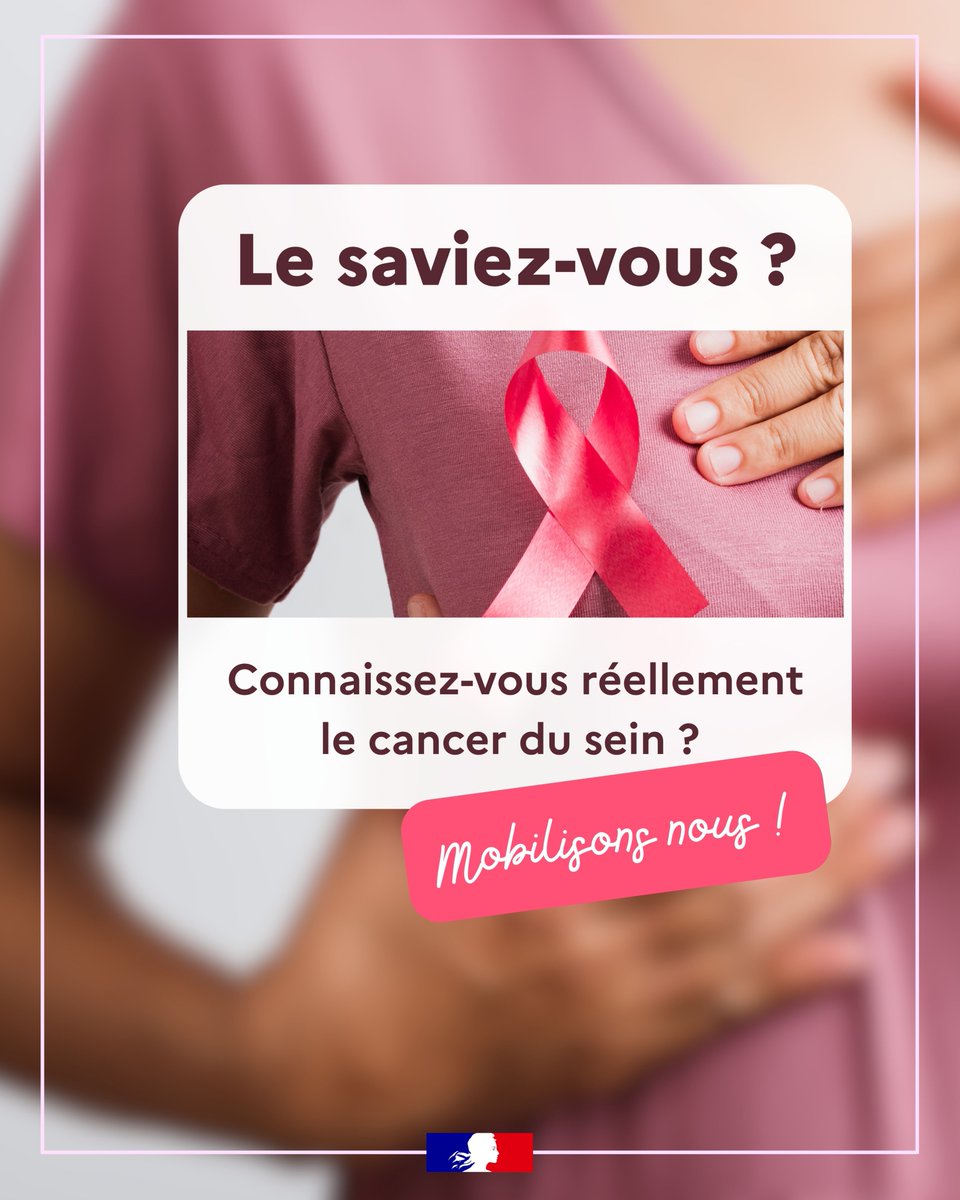 Prefet17's tweet image. #OctobreRose | 🎀Le saviez-vous ?
Octobre Rose est la campagne internationale de sensibilisation au cancer du sein. Son objectif : prévenir, détecter tôt et soutenir la lutte contre cette maladie.

✅Alors voici quelques bons tips à connaître sur le cancer du sein ⬇️
🩷Parce que