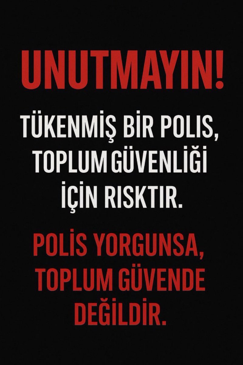 Polislerimizin sorunlarına çözüm  :

✅ Sendika hakkı
✅ Ücretsiz ek mesai kalmasın 
✅ 160 saat üzeri ek mesai ücreti
✅ Gece ve resmi tatil mesai farkı
✅ 2. şark ve rotasyon kaldırılsın
✅ Emeklilik süreleri duzenlensin

 #PoliseÇözüm
