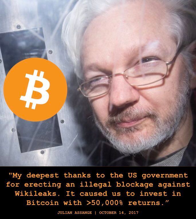 🟠BTC-ARCHIVE: "Julian Assange: 'Grazie USA per avermi spinto ad acquistare Bitcoin a 10 dollari'"