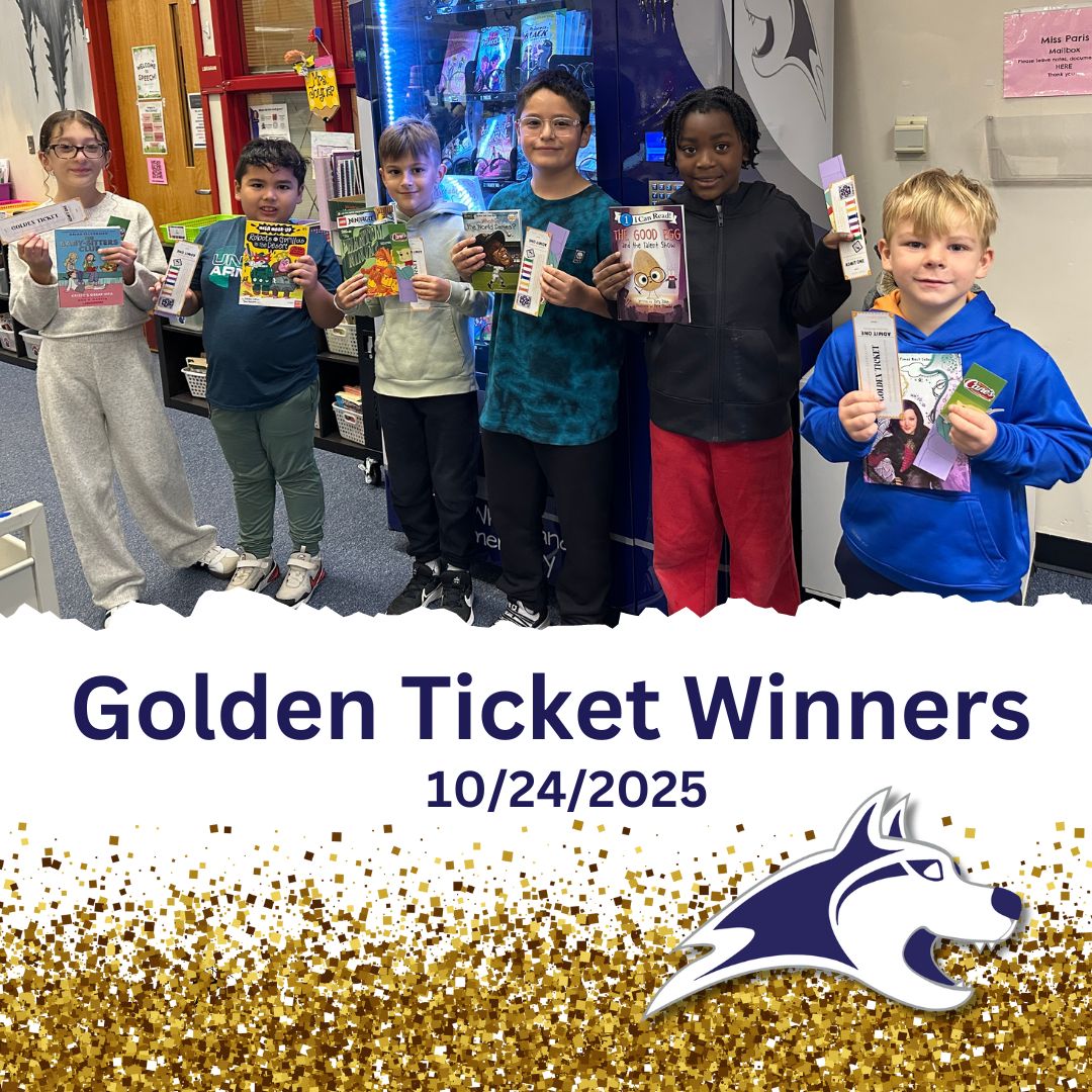 🎫 Congrats to our Golden Ticket Winners! 🎉
🏅 K–Declan
🏅 1–Lucas
🏅 2–Luca
🏅 3–Caleb
🏅 4–Sarah
🏅 5–Cristian
Recognized for outstanding character &amp; earning books from our vending machine! 💙🐾 #GoldenTicket #TWproud