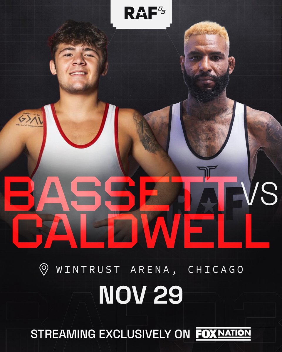 The future meets the legend.

Former NCAA champion and MMA standout Darrion Caldwell faces World Champion Bo Bassett in a generational showdown at RAF03.

Watch exclusively on <a href="/foxnation/">Fox Nation</a> November 29th in Chicago