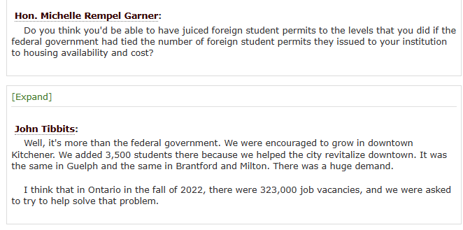 smeurrens's tweet photo. The President of Conestoga College told #CIMM that part of why the institution admitted so many international students was because "there were 323,000 job vacancies, and we were asked to try to help solve that problem."
It is not clear who asked.
https://t.co/RGgkAhQlir https://t.co/S9ilbJ8zZq
