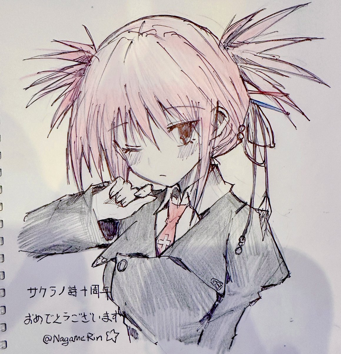 夜中にこっそり……
コラボカフェのノートに描いた鳥谷真琴さん
字が汚いので、朝になったら消すかも
次のコラボも楽しみにしてます🤍