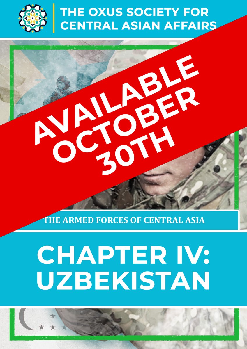 THE ARMED FORCES OF CENTRAL ASIA - CHAPTER IV: UZBEKISTAN 🇺🇿🇺🇿🇺🇿

…is being launched with a <a href="/RUSI_org/">RUSI</a> hosted webinar this Thursday (links below)

170+ pages of detailed information covering everything from Uzbekistan’s command structures to its military capabilities and budgets.