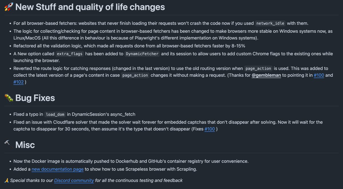 Scrapling_dev's tweet image. Scrapling version 0.3.8 has just been released with many changes:

Try it out and let us know what you think!

github.com/D4Vinci/Scrapl…