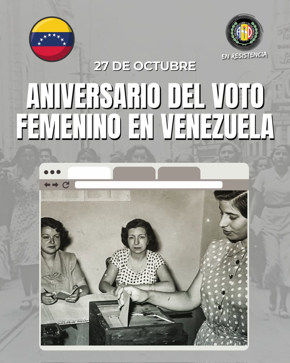 El primer voto de la mujer venezolana se emitió el 27 de octubre de 1946; 79 años han pasado de aquel hito histórico en nuestro país. Votaron por primera vez en una elección nacional, no solo participaron como electoras, sino también como candidatas.