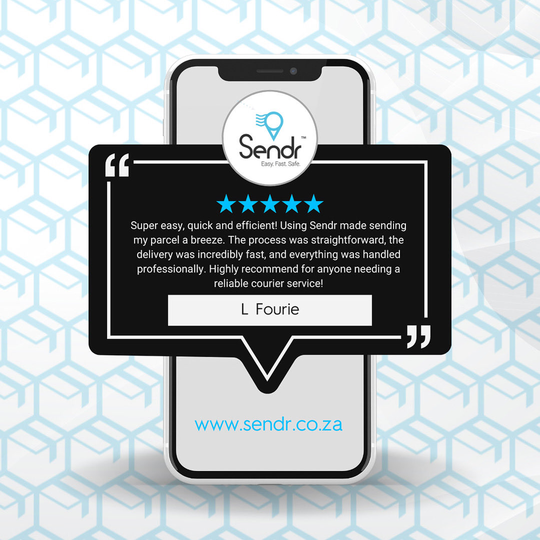 Sendrsa's tweet image. ✨ It’s always our pleasure! ✨

💬 “Super easy, quick &amp;amp; efficient! Sendr made sending my parcel a breeze.” – ⭐⭐⭐⭐⭐ L Fourie

📦 Easy. Fast. Safe. That’s Sendr.
🌐 sendr.co.za
📱 WhatsApp: +27 67 174 6749

#Sendr #EasyFastSafe #ClientReview
