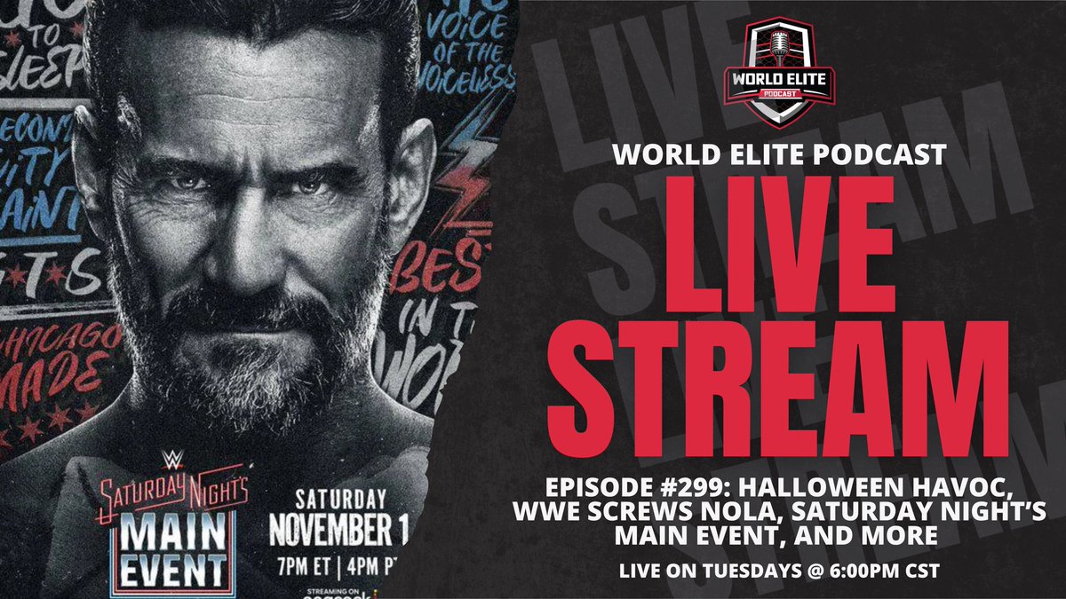 EPISODE 299 COMING TOMORROW 🔥 

As we inch one week closer to our mega 300th episode AND 5 year anniversary live stream, we go live tomorrow for Episode 299!

Topics include
◻️ NXT Halloween Havoc
◻️ WWE screws NOLA
◻️ #SNME Predictions 
◻️ and more

youtube.com/live/RZ47bpzyD…