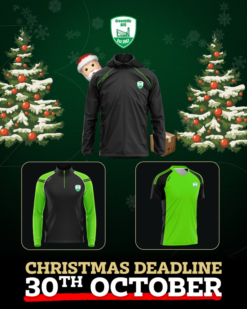 Secure your <a href="/GBFC_GGFC/">Greenhills AFC</a> kit for the big day 🎄

🔗 balondirect.com/product-catego…