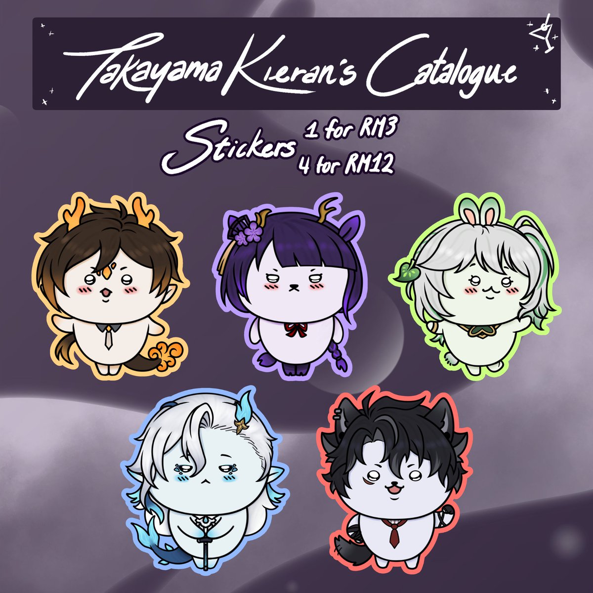 TakayamaKieran's tweet image. [ 🔁+💜are appreciated!]

📌Catalogue for Kiyoko Con (Nov 1 - Nov 2)!
🌟Genshin kawas + MLP merch + live drawing!

(1/2)