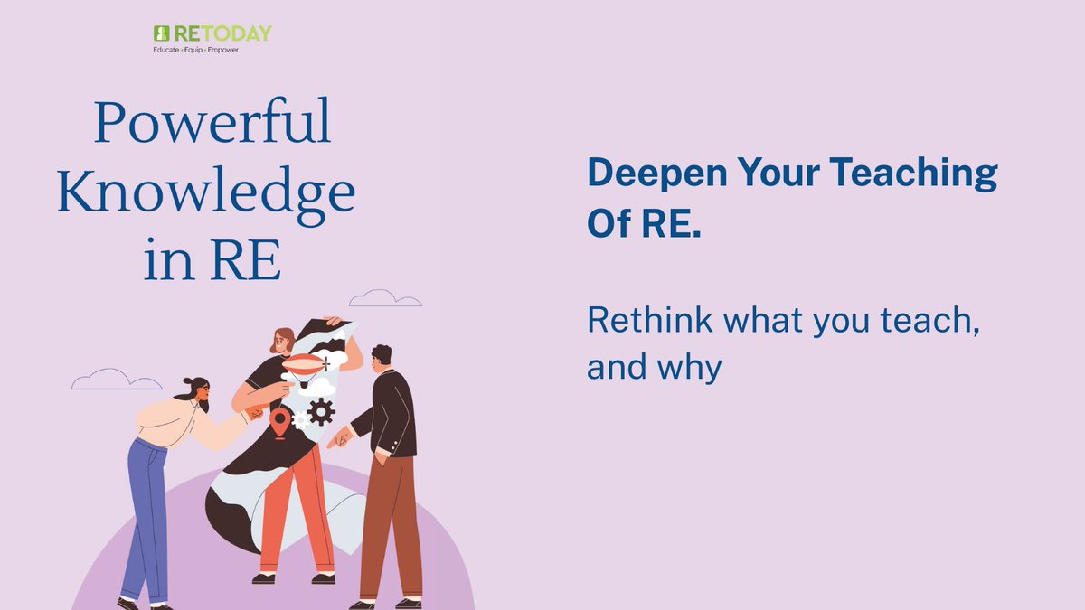 RE_Today's tweet image. What makes knowledge powerful in RE? 💭
Find out in our live online course, 12 Nov 2025.
Help students move beyond surface learning to real understanding.
🎯 Book now: reteachingresources.co.uk/product/powerf…

#REToday #RECommunity #TeachingRE #CPD #REcourse