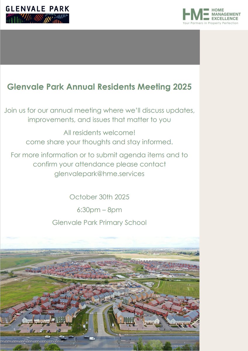 GlenvalePark's tweet photo. Glenvale Park Annual Residents’ Meeting 2025

Date: Thursday 30 October
Time: 6:30pm - 8:30pm
Location: Glenvale Park Primary School

We encourage all residents to attend – your voice matters in shaping our community. For any questions, please email glenvalepark@hme.services https://t.co/4SYShWHVy7