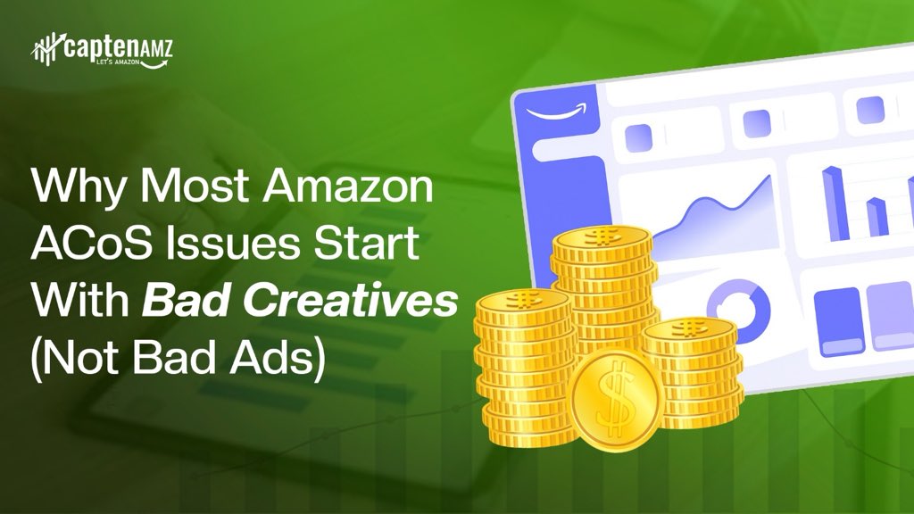CaptenAMZ's tweet image. Most Amazon ACoS issues don’t come from bad ads, they come from bad creatives. 🎯

Your visuals, copy &amp;amp; listing alignment decide your CTR, conversion, and ACoS.
Fix the creative → fix the performance.

Read the full blog 👉 captenamz.com/why-amazon-aco…

#AmazonPPC #AmazonSellers