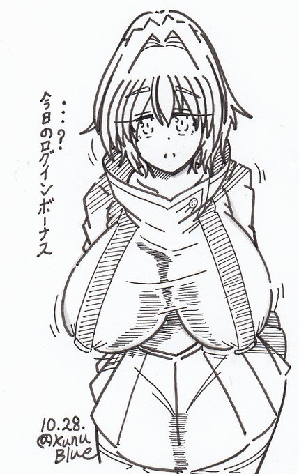 身長差で確実に上目遣いになってしまうコトモリ・レンちゃんを描きました。