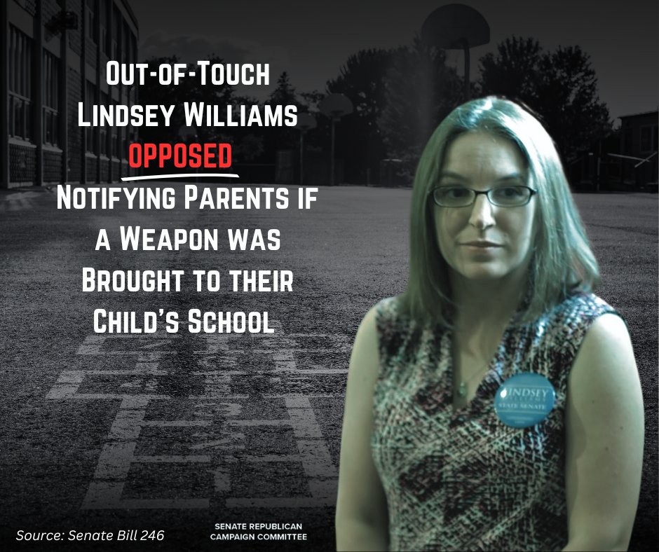 Senator Lindsey Williams is utterly out of touch with what parents want. She felt that it would create "unnecessary fear" to notify parents about weapons found in their children's schools.