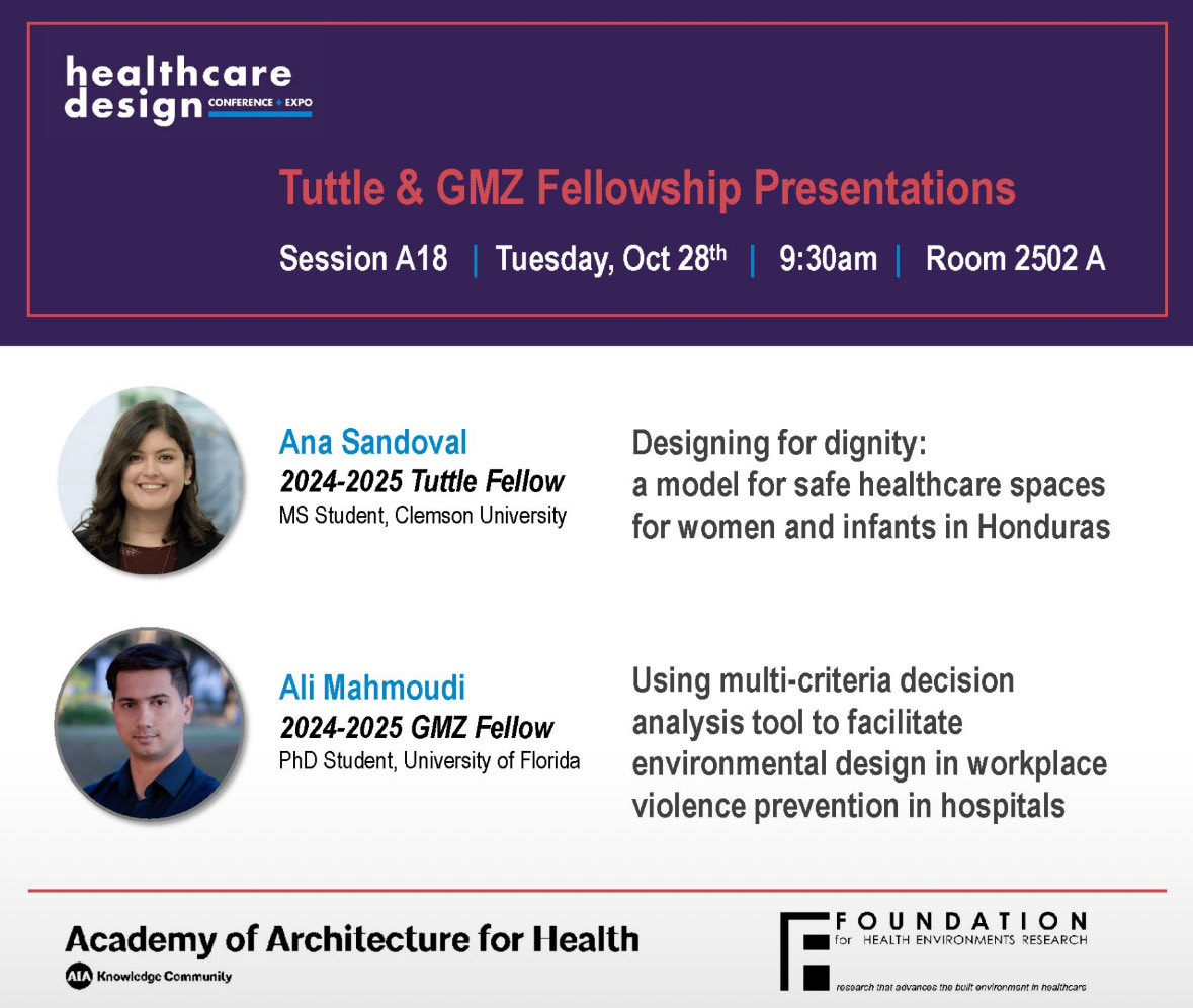 Fellowship recipients presenting their research and outcomes tomorrow at #HCDcon <a href="/HCDMagazine/">Healthcare Design</a>