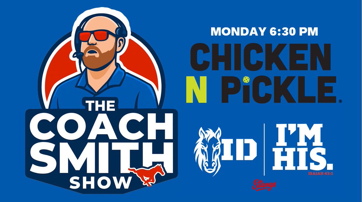 Mustang Fans🏈
Join us TONIGHT for the Coach Smith Show at <a href="/ChickenNPickle/">Chicken N Pickle®</a> in Grapevine‼️ 
It's GIVE BACK NIGHT💰💰💰
10% of purchases go to support <a href="/GHSMustangsFB/">GHSMustangsFootball</a> 
See you Tonight💯