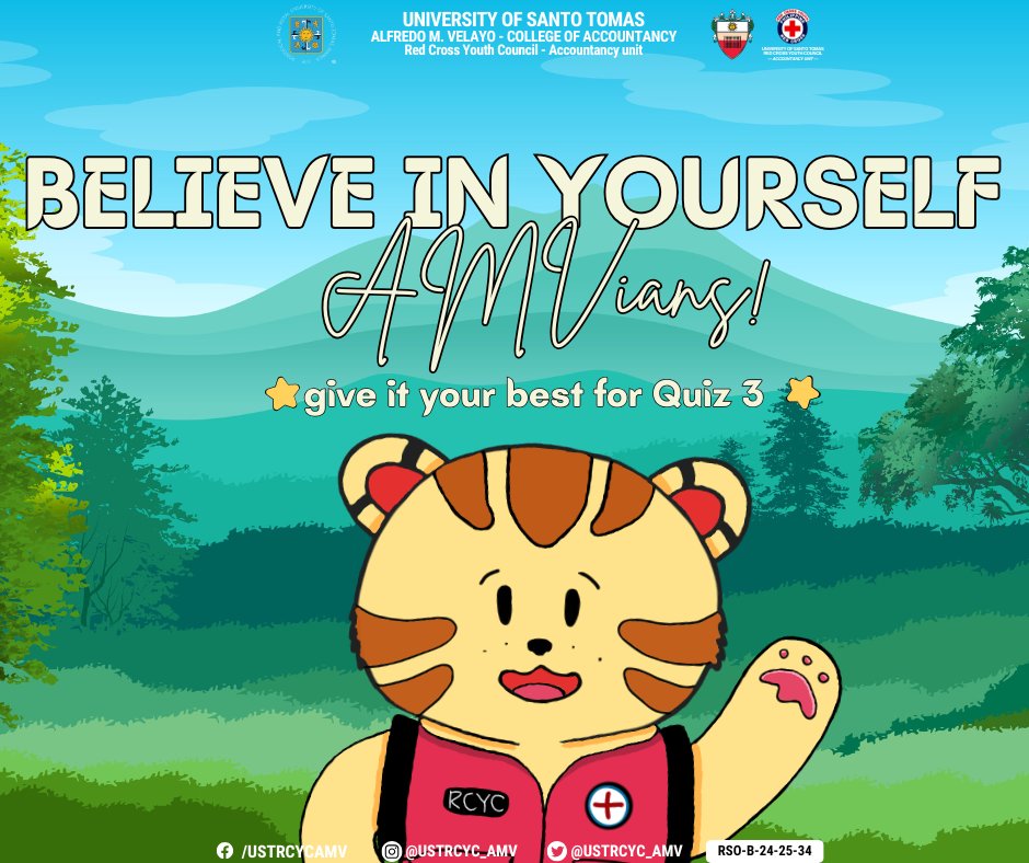 Believe inyourself, AMVians! Now that Quiz 3 has arrived. This is your moment to prove what you have studied so far. Giveit your all, no matter what circumstances may arise.“Never doubt what you started, be confident that you have this opportunity to show what you are capable of"