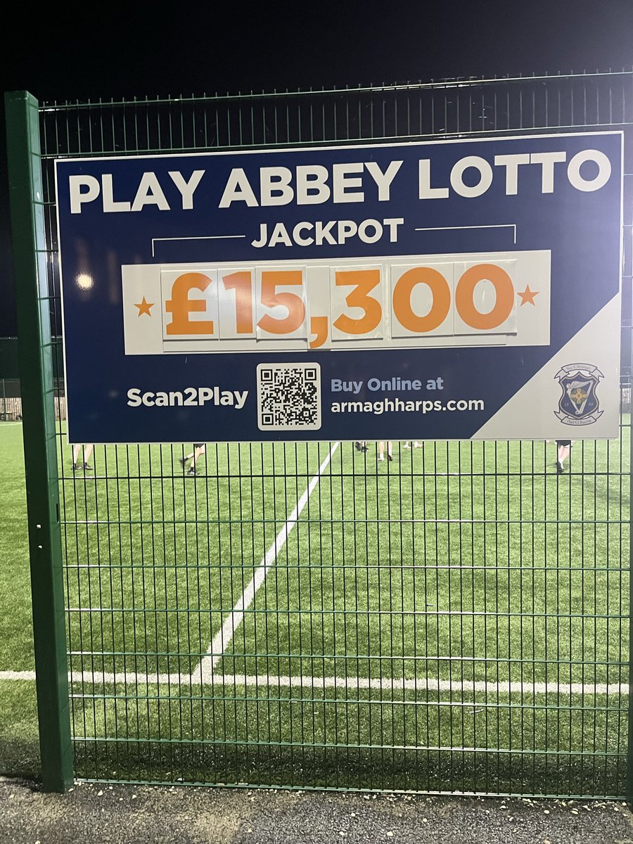 Play Abbey Lotto now! 💴

Just a few hours to the draw for the super Jackpot 🎰of £15,300! 💴 

Scan below or visit klubfunder.com/Clubs/Armagh_H…

Numbers also available from all Committee Members and regular sellers.