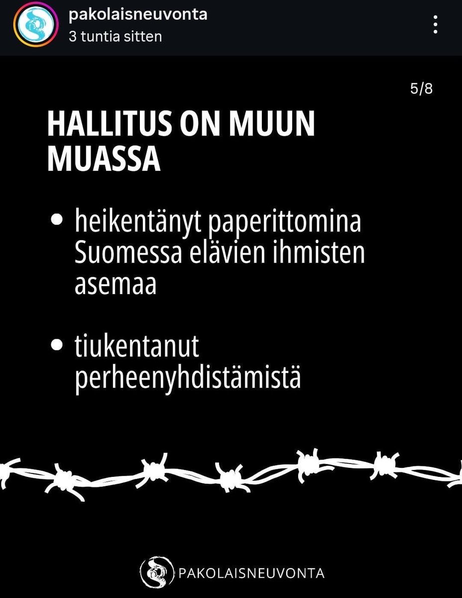 Tärkeää tietoa Pakolaisneuvonnalta hallituksen työstä! Pidetään huoli siitä, että tieto leviää 👍🏻 Toivottavasti sana kiirii myös rajojemme ulkopuolelle.